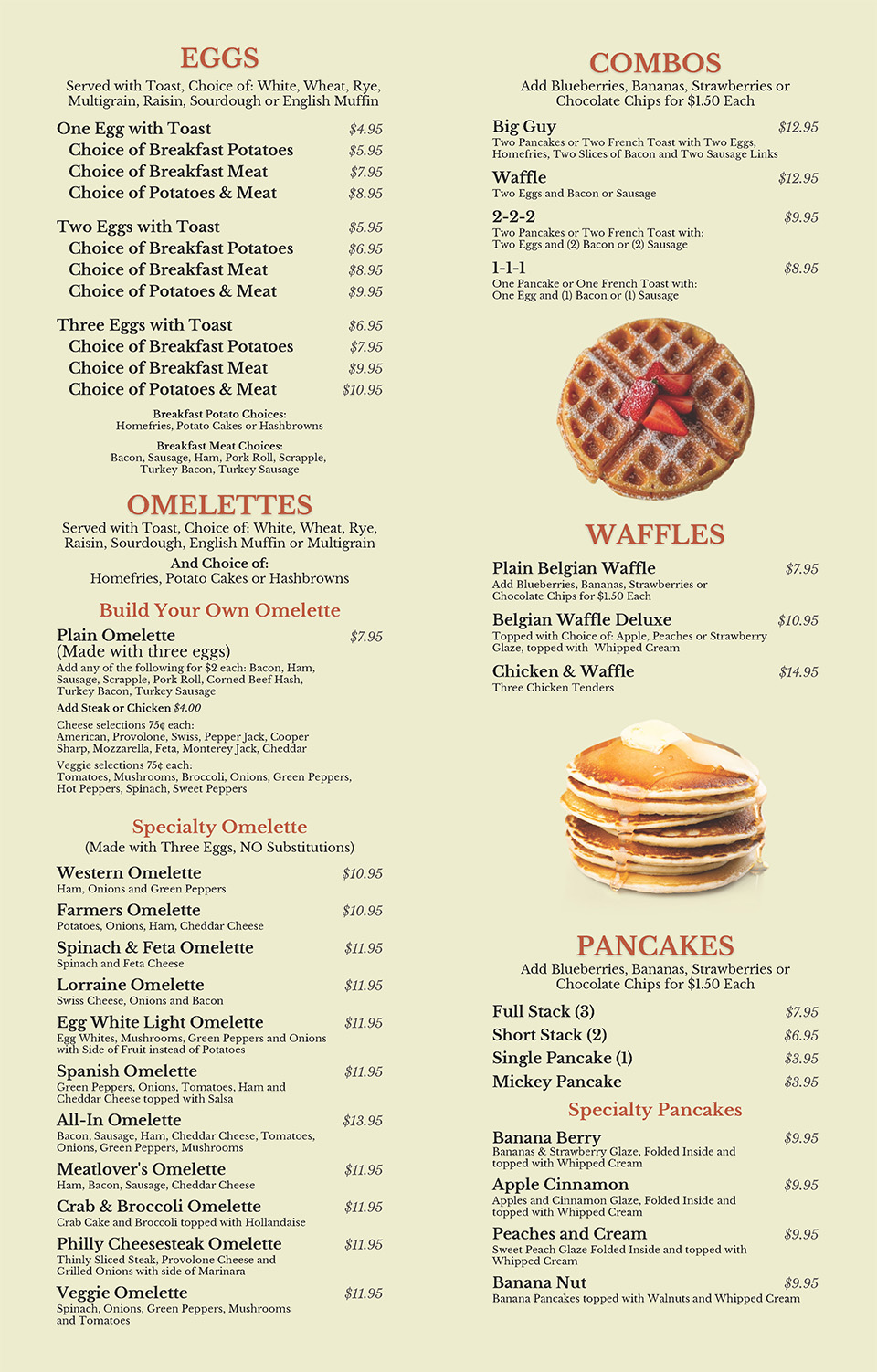 4th Street Cafe Menu Page 2