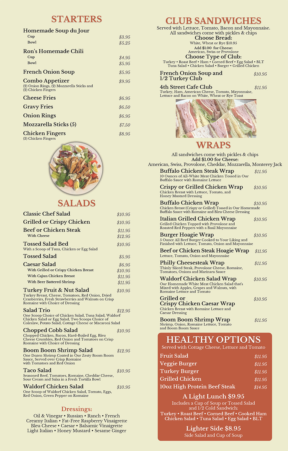 4th Street Cafe Menu Page 5
